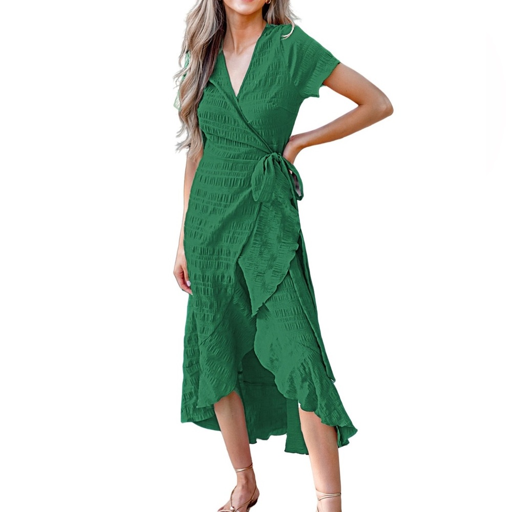 Cupshe Emerald Green Wrap Around Dress - NWT